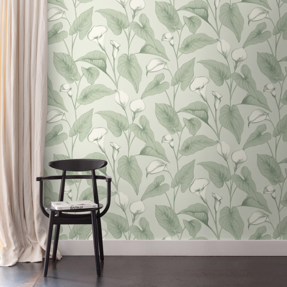 Grandeco Calla Green Wallpaper Image 2