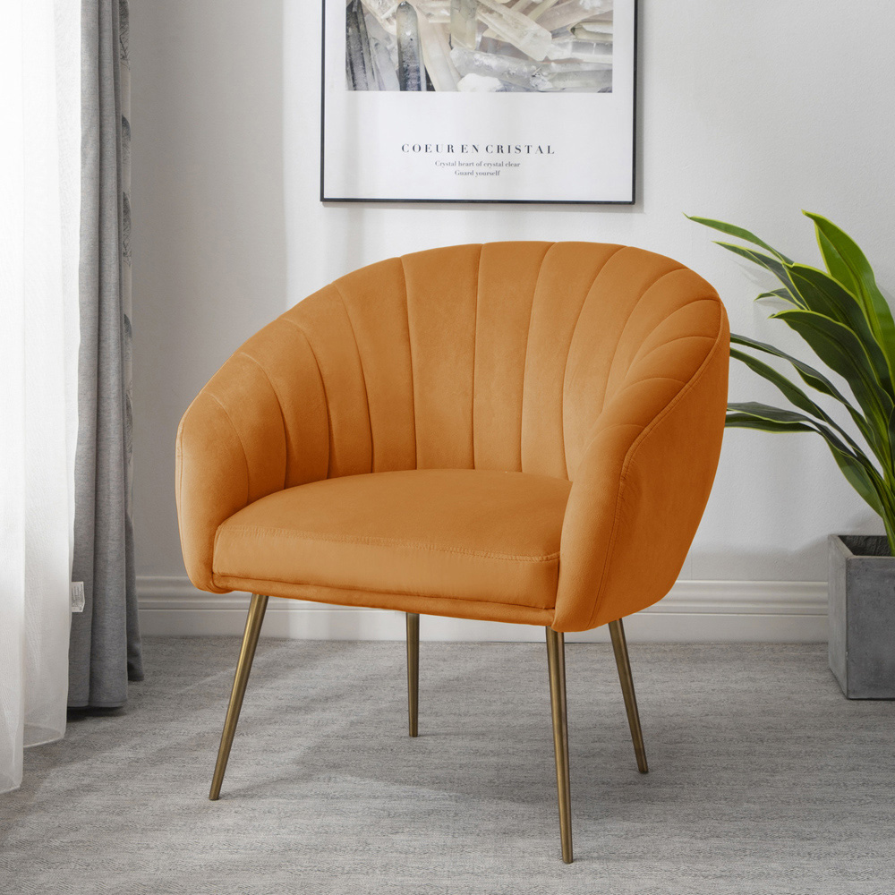 Artemis Home Helena Orange Velvet Accent Chair Image 3