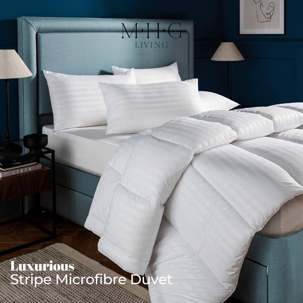 MHG Living Single White Striped Extra Warm Winter Hollowfibre Duvet 15 Tog Image 6