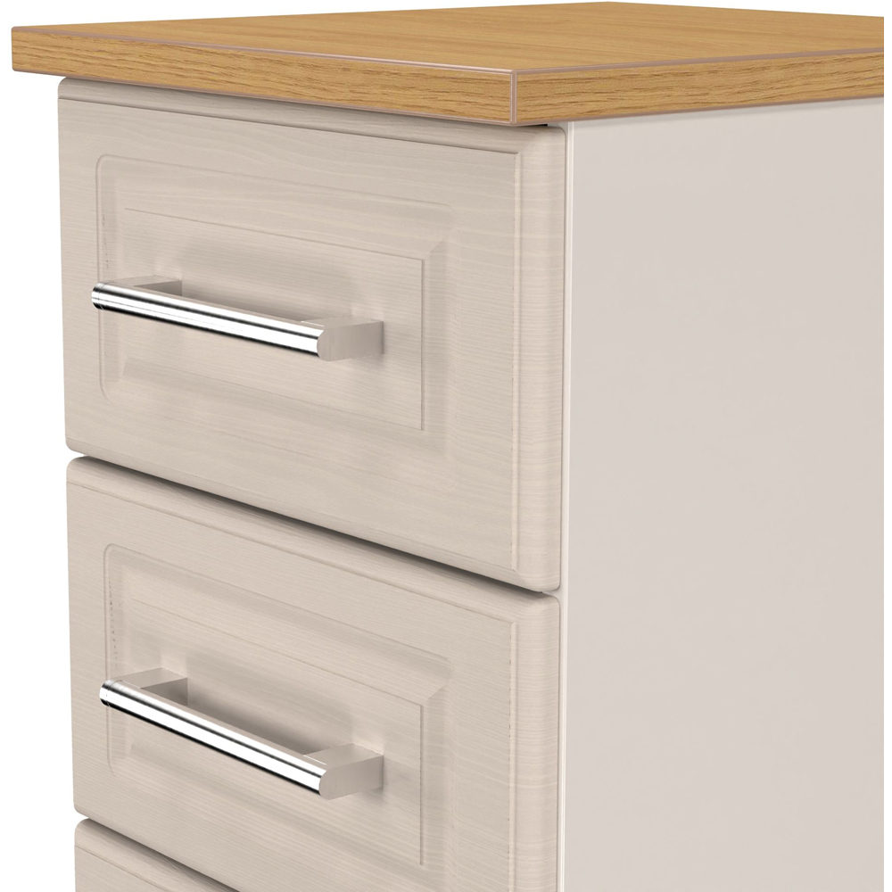 Crowndale Kent 5 Drawer Kashmir Ash and Modern Oak Tall Bedside Cabinet Ready Assembled Image 5