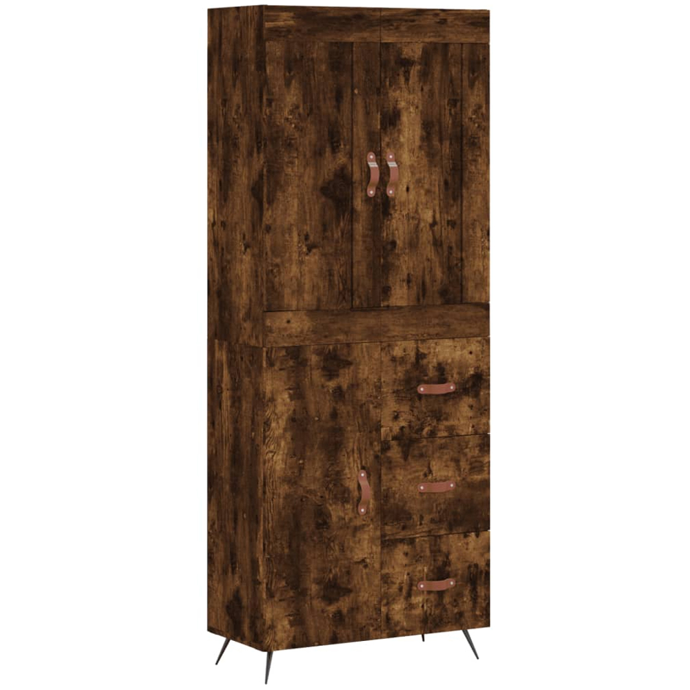vidaXL 3 Door 3 Drawer Smoked Oak Highboard Image 2