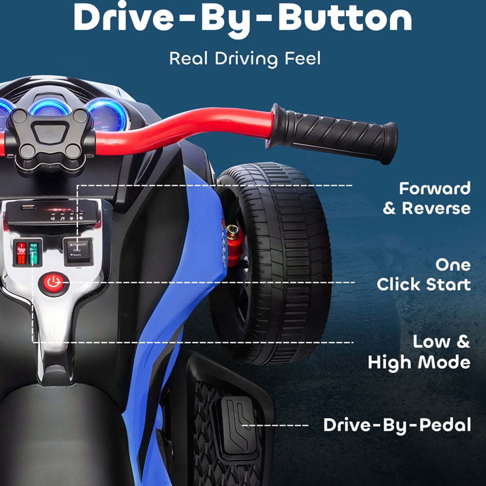 Tommy Toys Kids Blue Ride On Electric ATV Quad Bike 12V Image 5