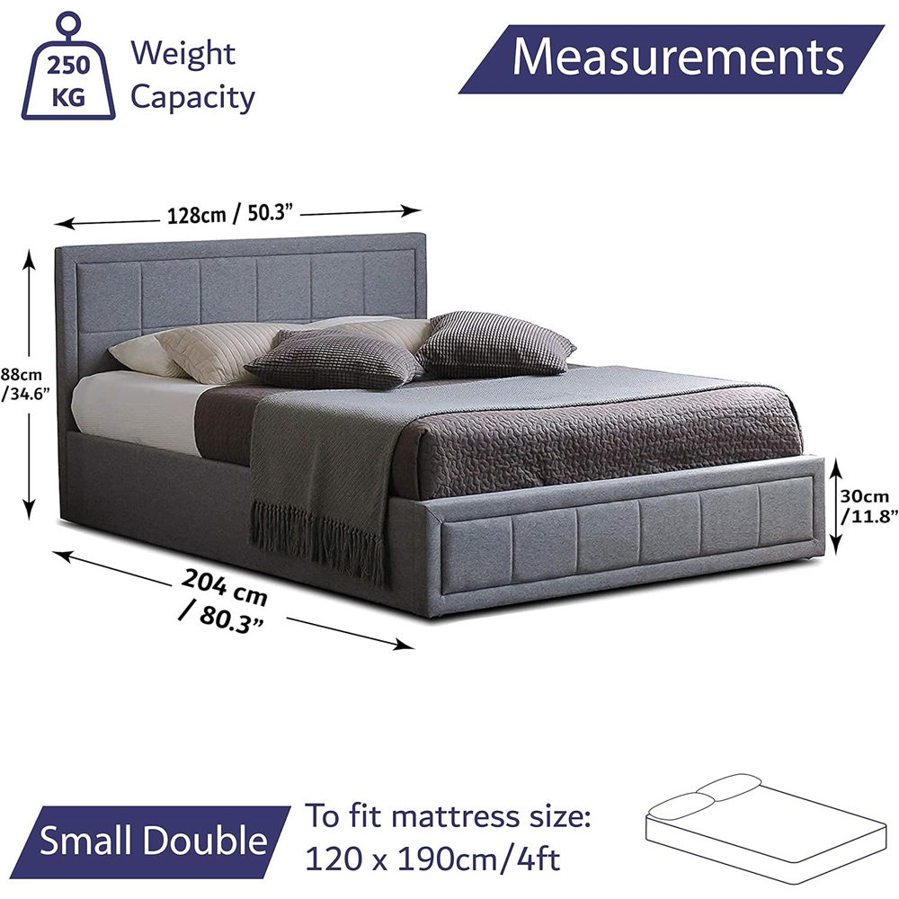 Portland Small Double Ottoman Upholstered Bed Frame with Storage Image 9