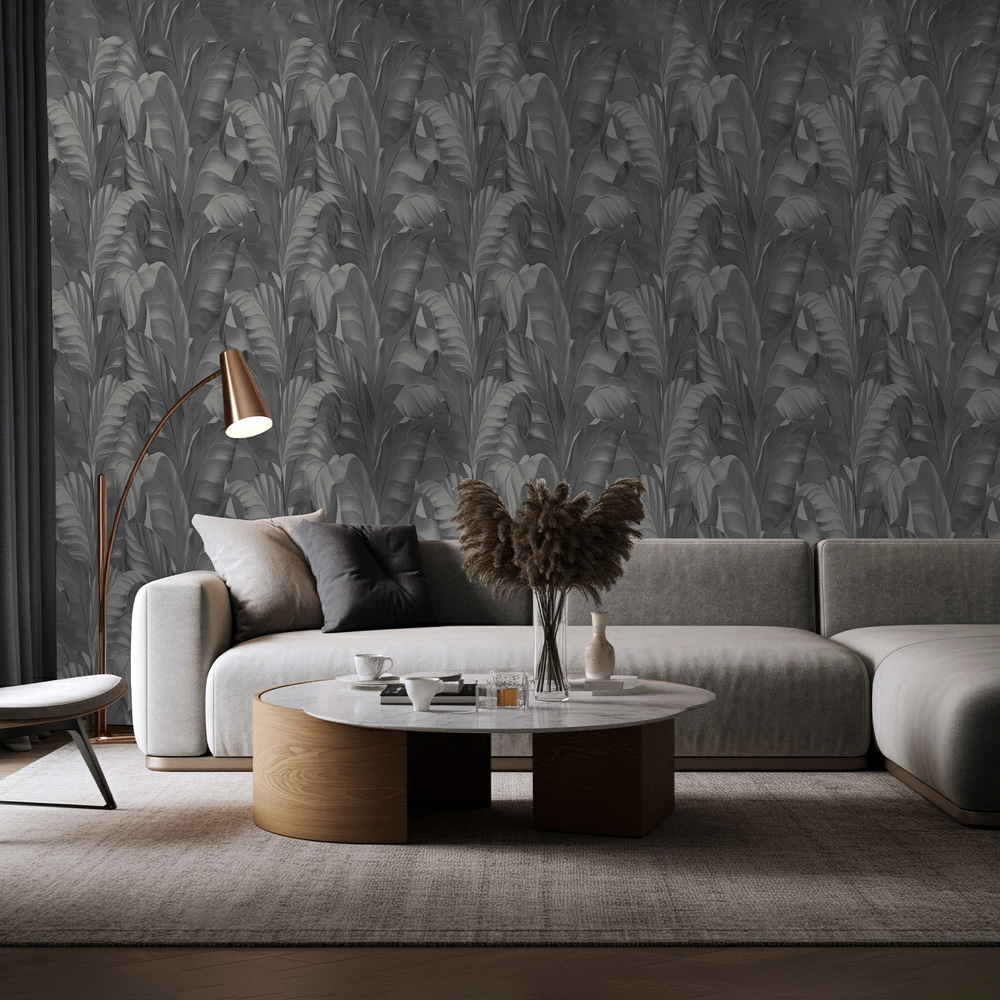 Belgravia Decor Sumatra Charcoal Wallpaper Image 2