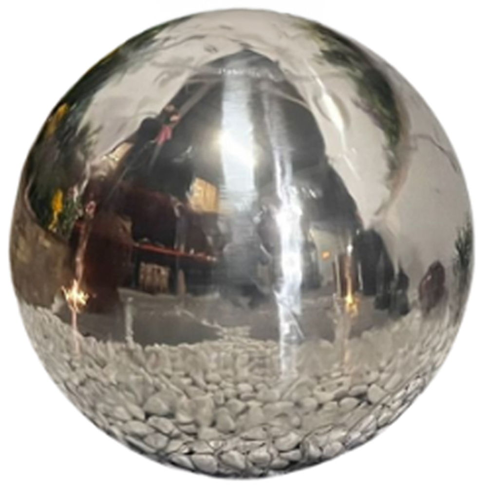 Tranquillity 40cm Stainless Steel Sphere LED Solar Water Feature Image 1