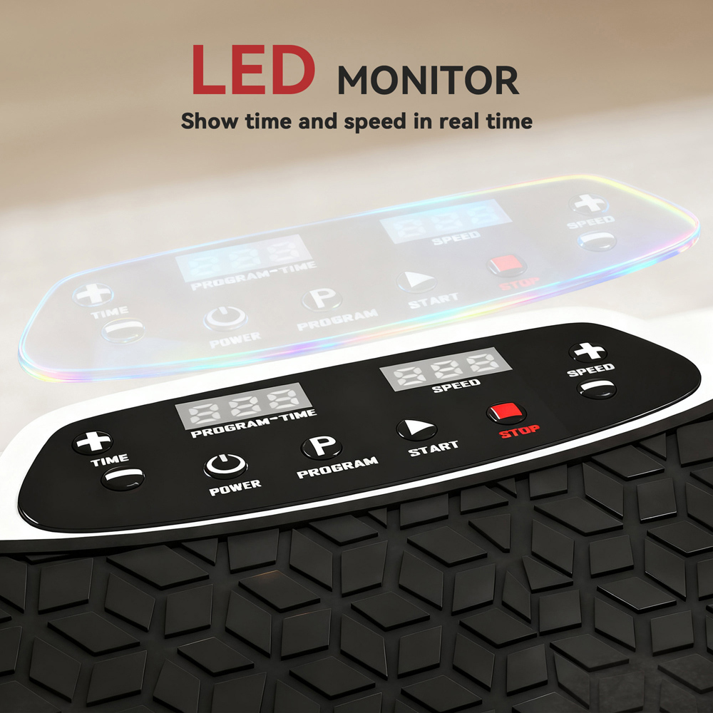 SPORTNOW Vibration Plate Exercise Machine with Adjustable Handle and Remote Control Image 3