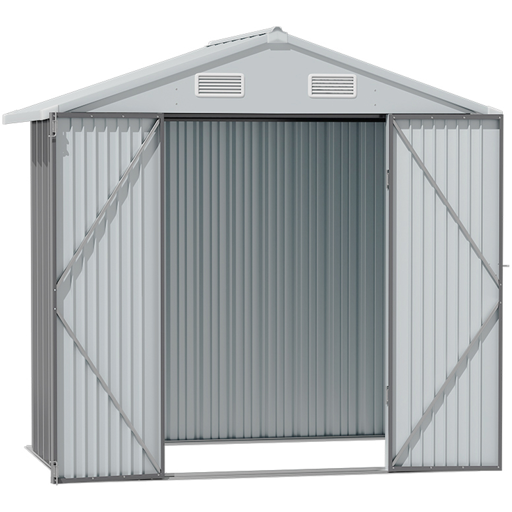 Living and Home 6 x 4ft Outdoor Metal 2 Lockable Door Storage Shed Image 3