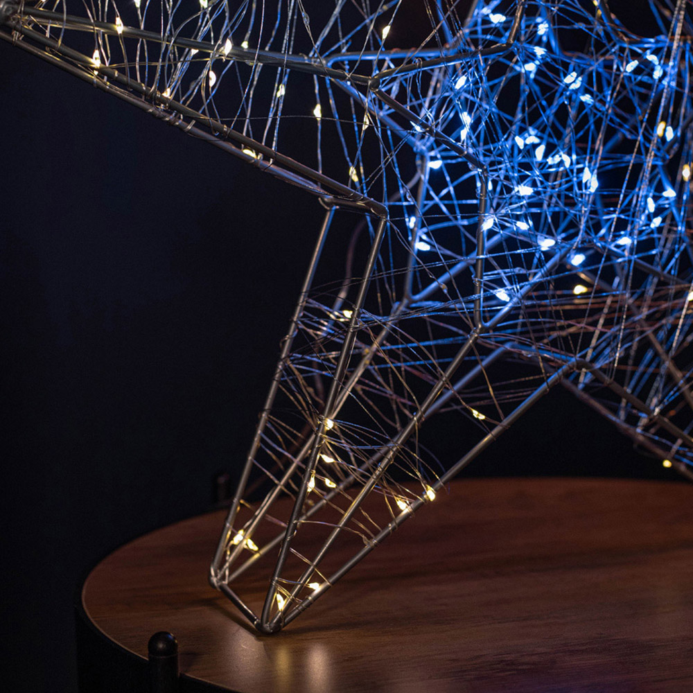 Samuel Alexander Double Star Silhouette LED Outdoor Christmas Decoration 55cm Image 2