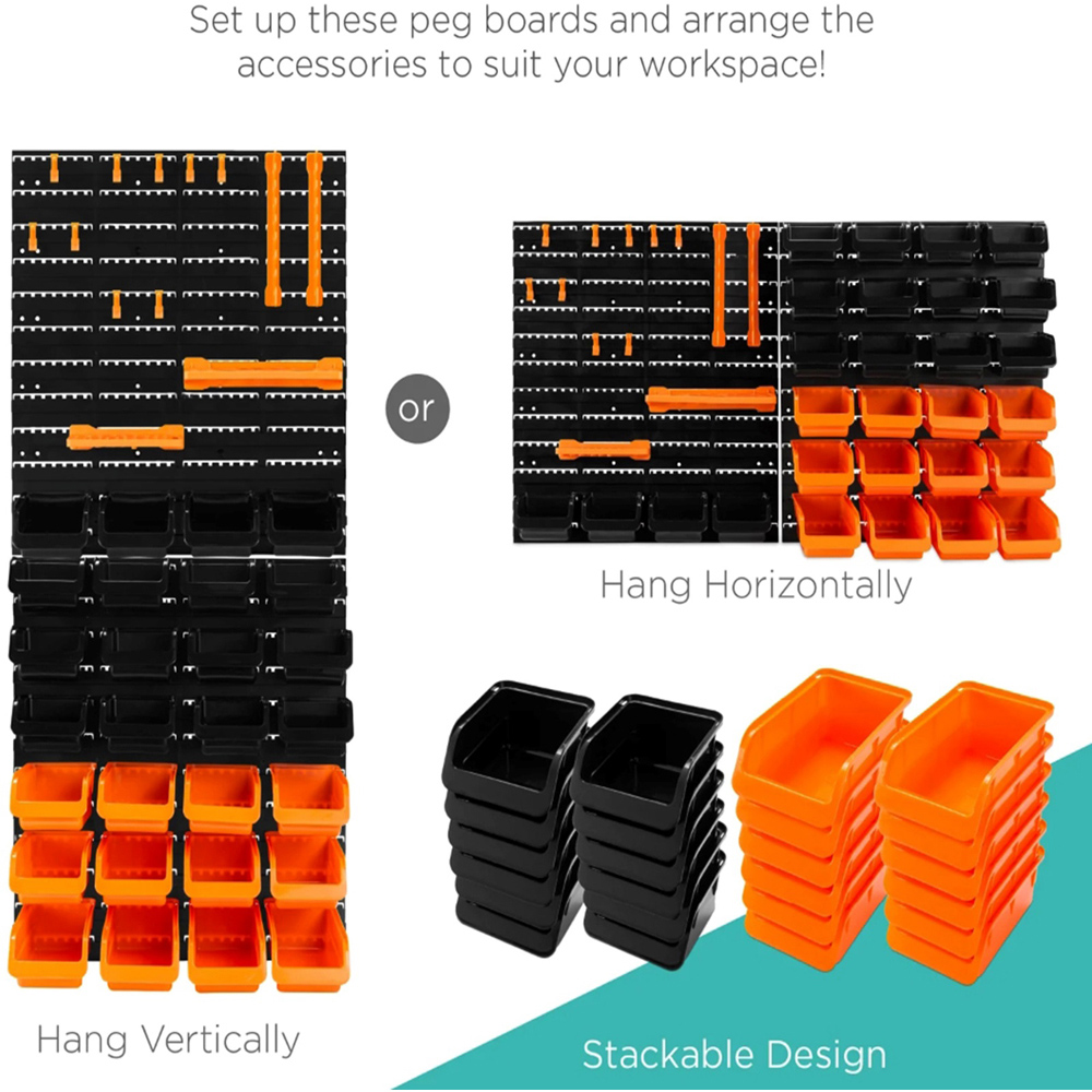 Gr8 Home 44 Piece Wall Mounted Pegboard Tool Organiser Image 5
