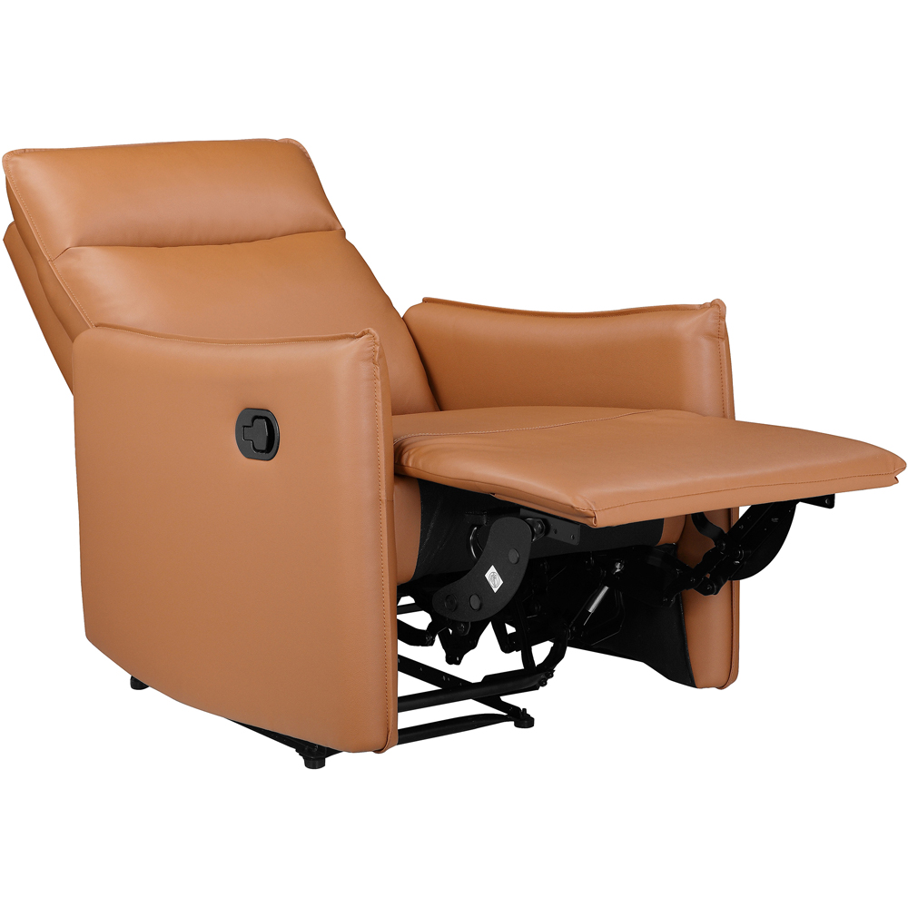 Dorel Lugo Cognac Faux Leather Manual Recliner Armchair Image 4