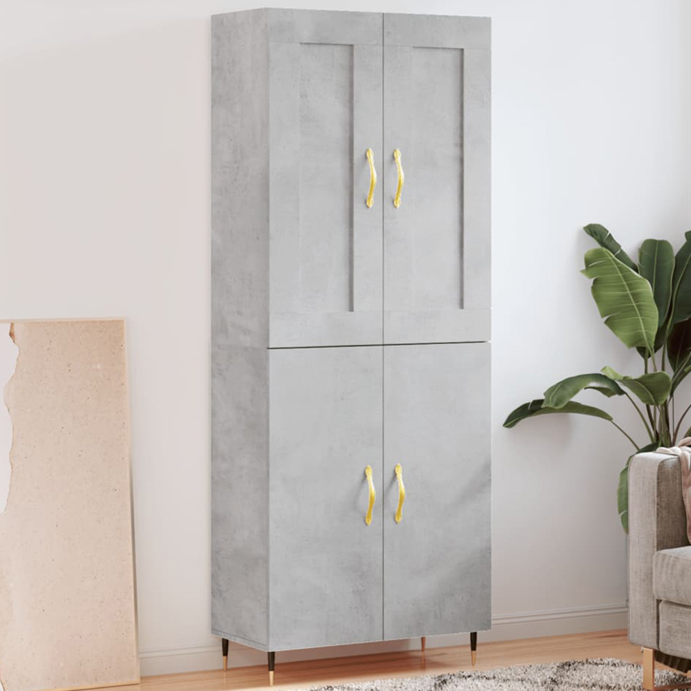 vidaXL 4 Door Concrete Grey Highboard Image 1