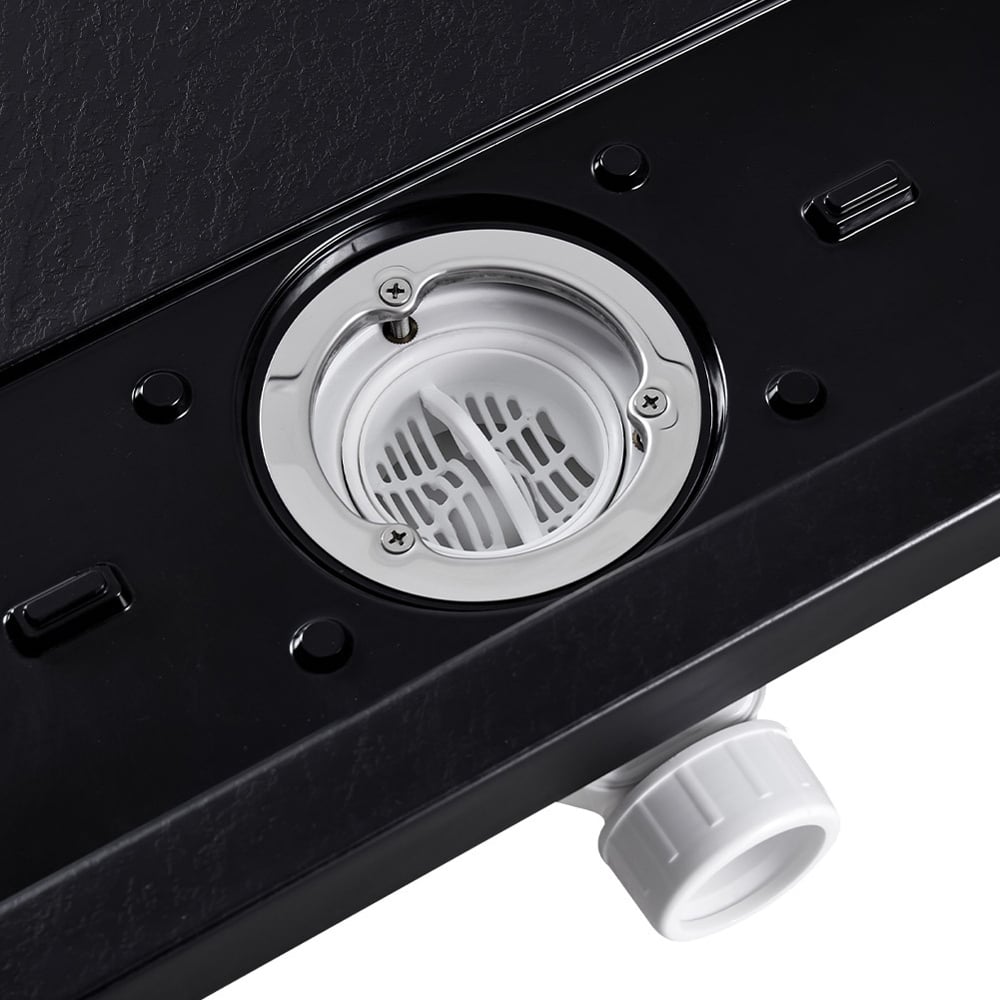 H&O Direct Black Sleek Rectangular Shower Tray with Drain 170cm Image 4