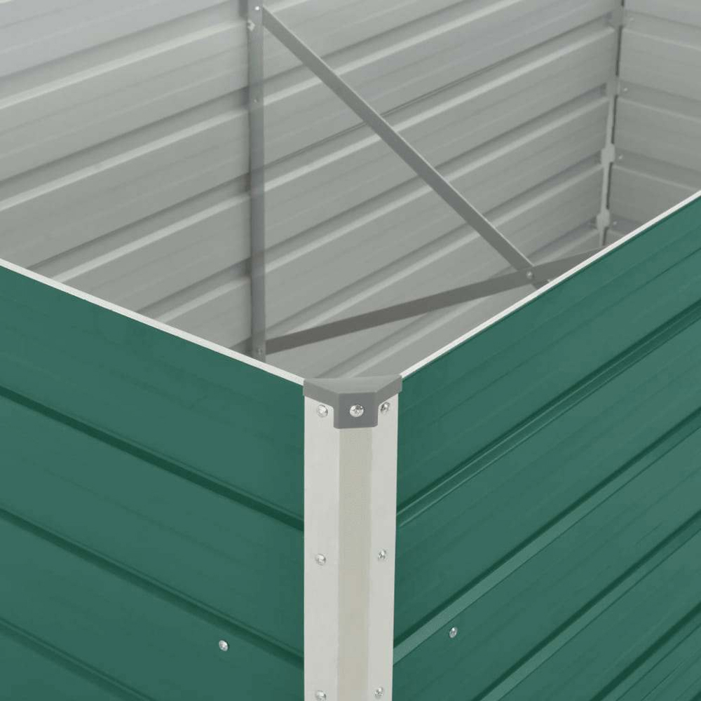 vidaXL Green Galvanised Steel Raised Garden Bed 160 x 80 x 77cm Image 4