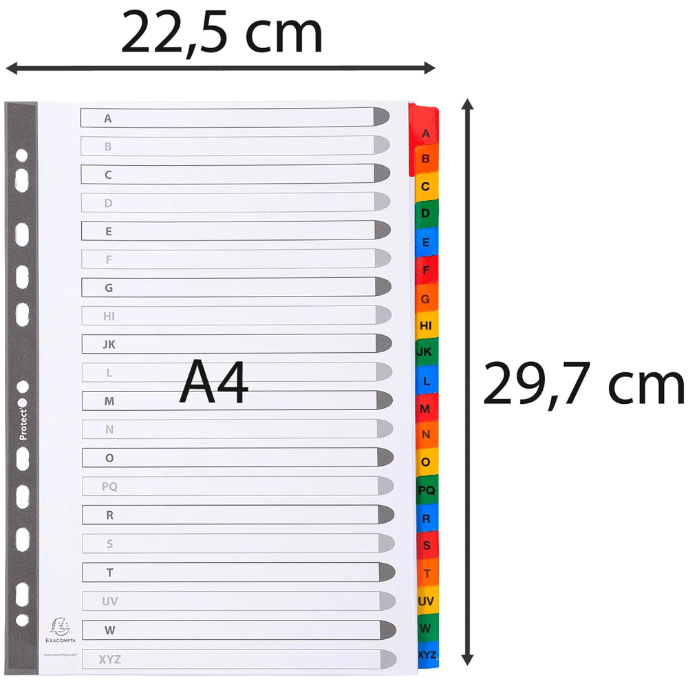 Exacompta A4 White A-Z Divider with Multicolour Tabs 10 Pack Image 7