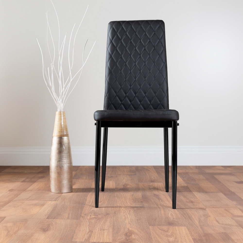 Furniturebox Molini Valera 4 Seater Dining Set Black Image 3