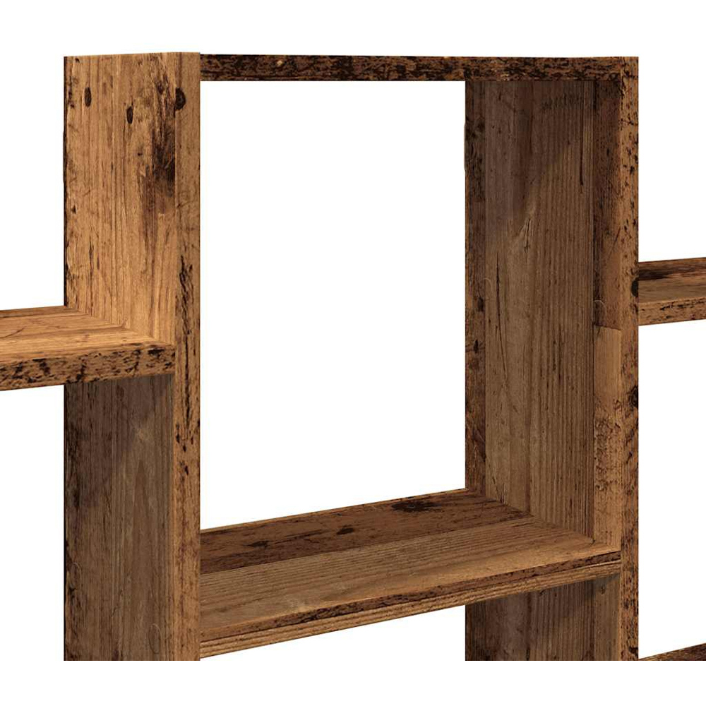 vidaXL 6 Open Shelf Old Wood Wall Shelf Image 6