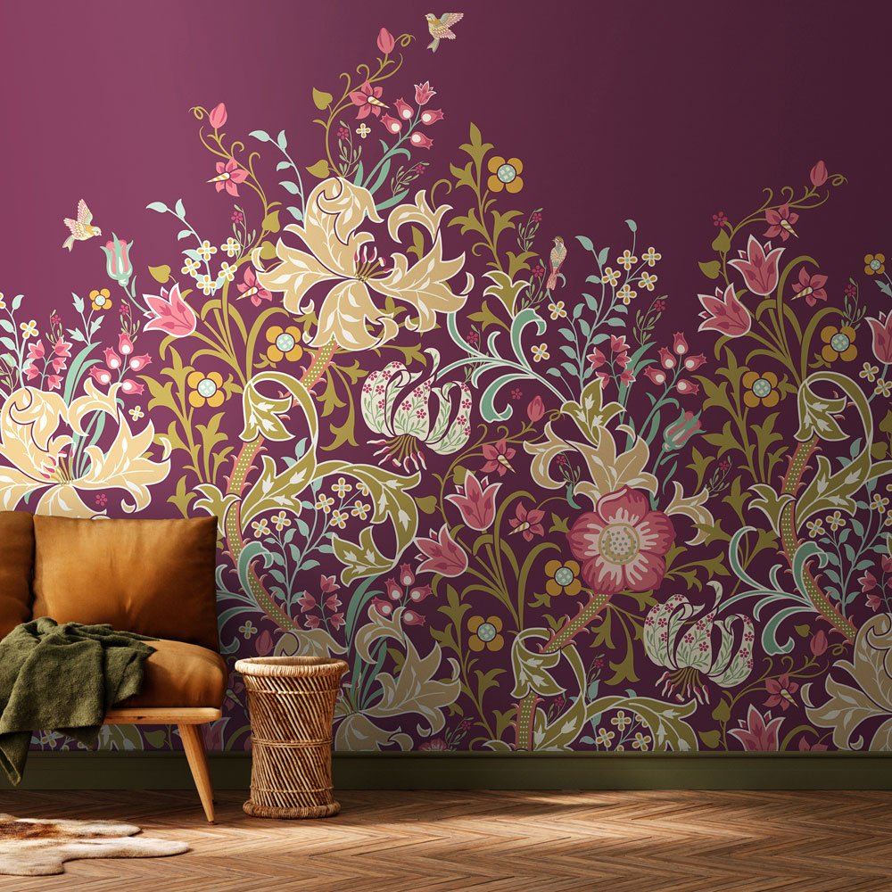 Origin Murals Trailing Lily Purple Wall Mural Image 1
