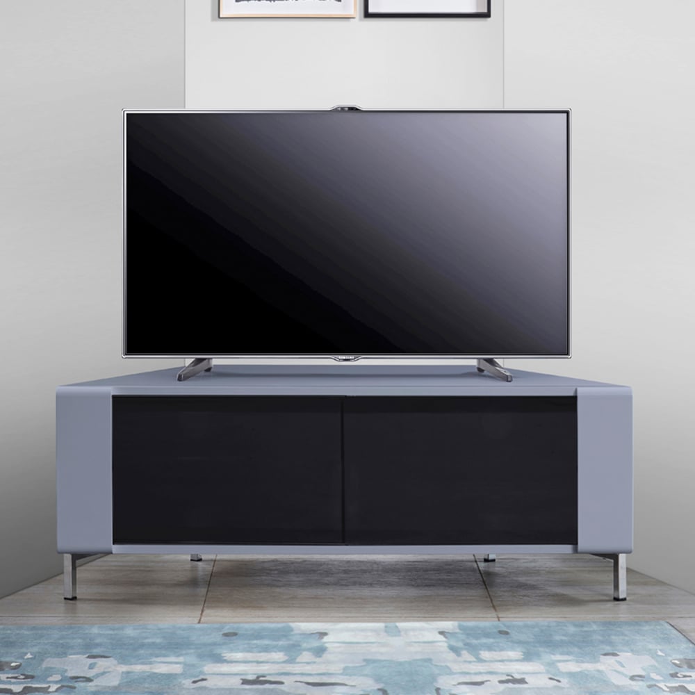 MDA Designs Corvus 2 Door Grey and Black TV Cabinet Image 7