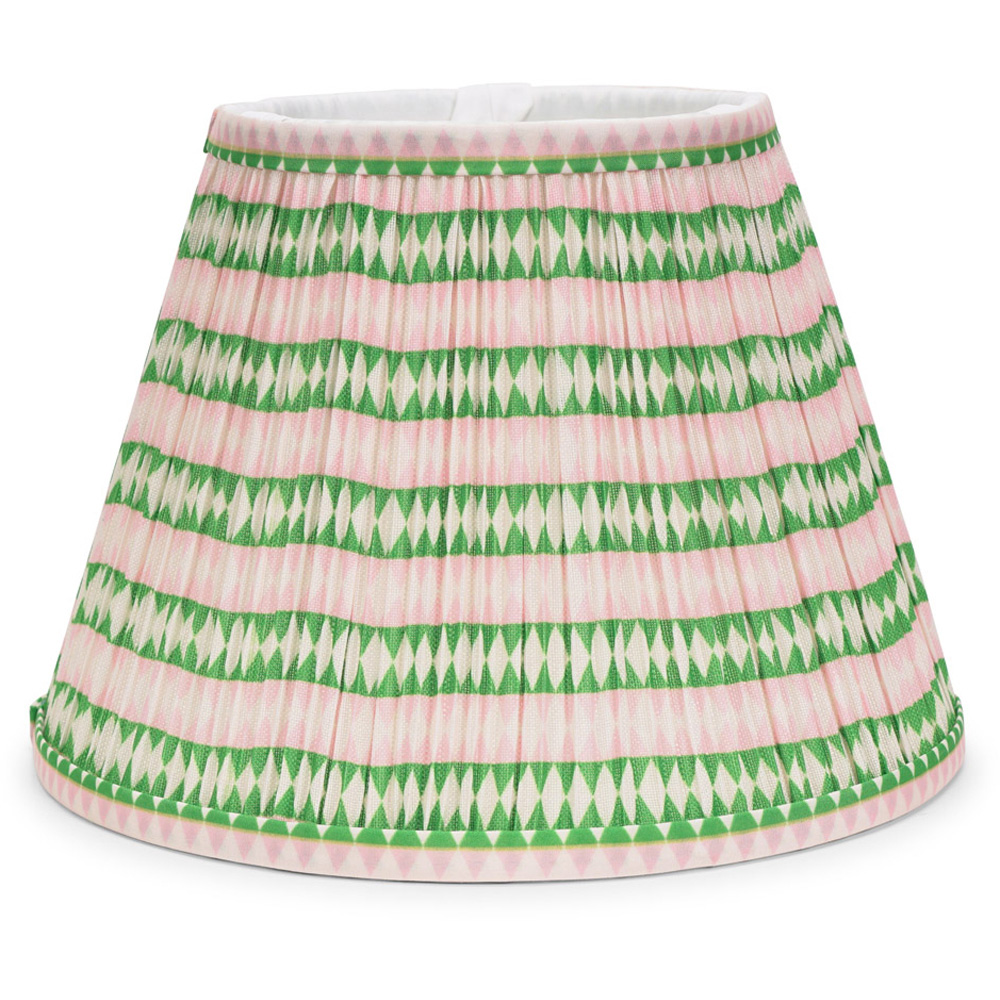 ValueLights Riza Pink Aztec Tapered Pleated Lamp Shade Large Image 1