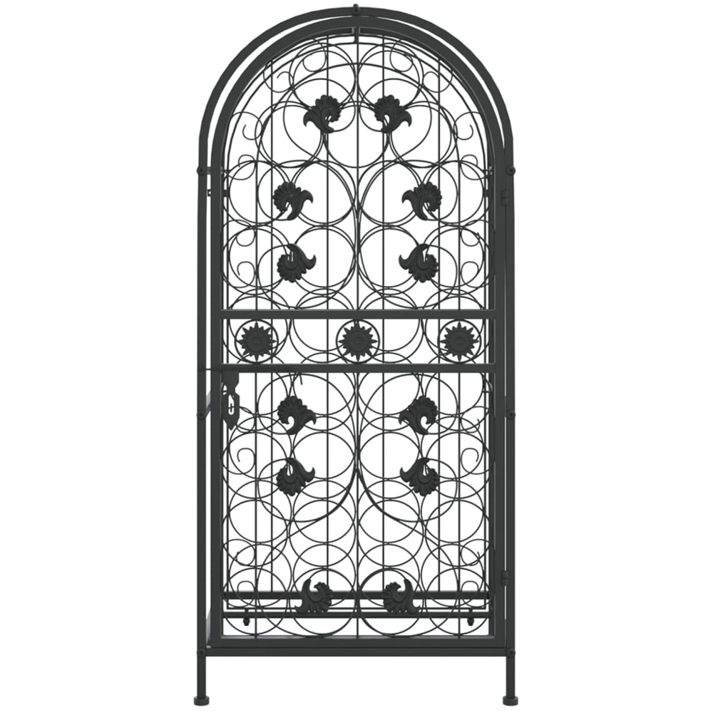 vidaXL 33 Bottle Black Lockable Freestanding Wine Rack Image 2