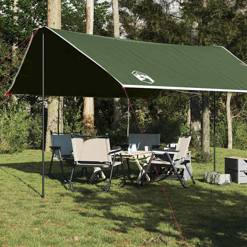 Walplus Waterproof Polyester Camping Tarp Shelter Green 2.1 x 3.8 x 4.3m Image 2