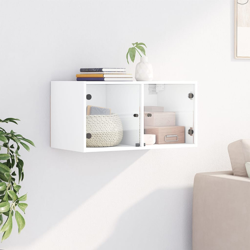 vidaXL 2 Door White Wall Cabinet Image 9