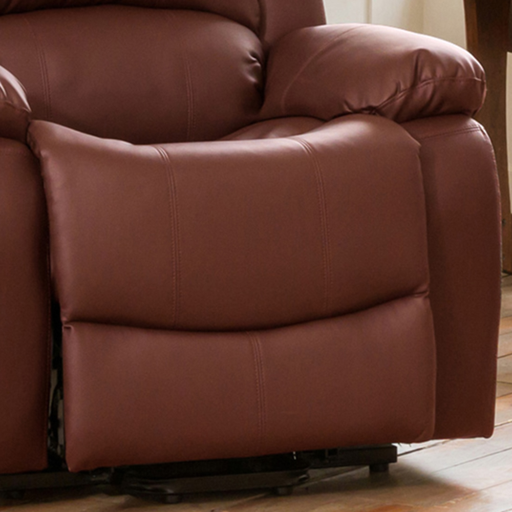 Glendale Burgundy Bonded Leather Manual Recliner Chair Image 3