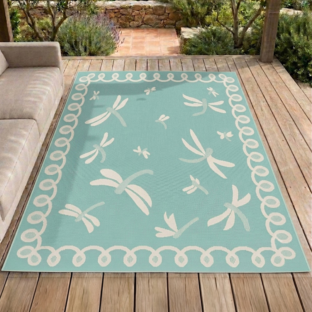 Portland Rugstyle Aqua Dragonfly Rug 240 x 340cm Image 1
