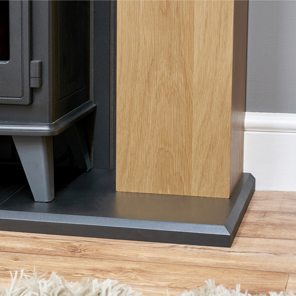 Adam Innsbruck Oak Fireplace with Woodhouse Black Electric Stove 45 inch Image 5