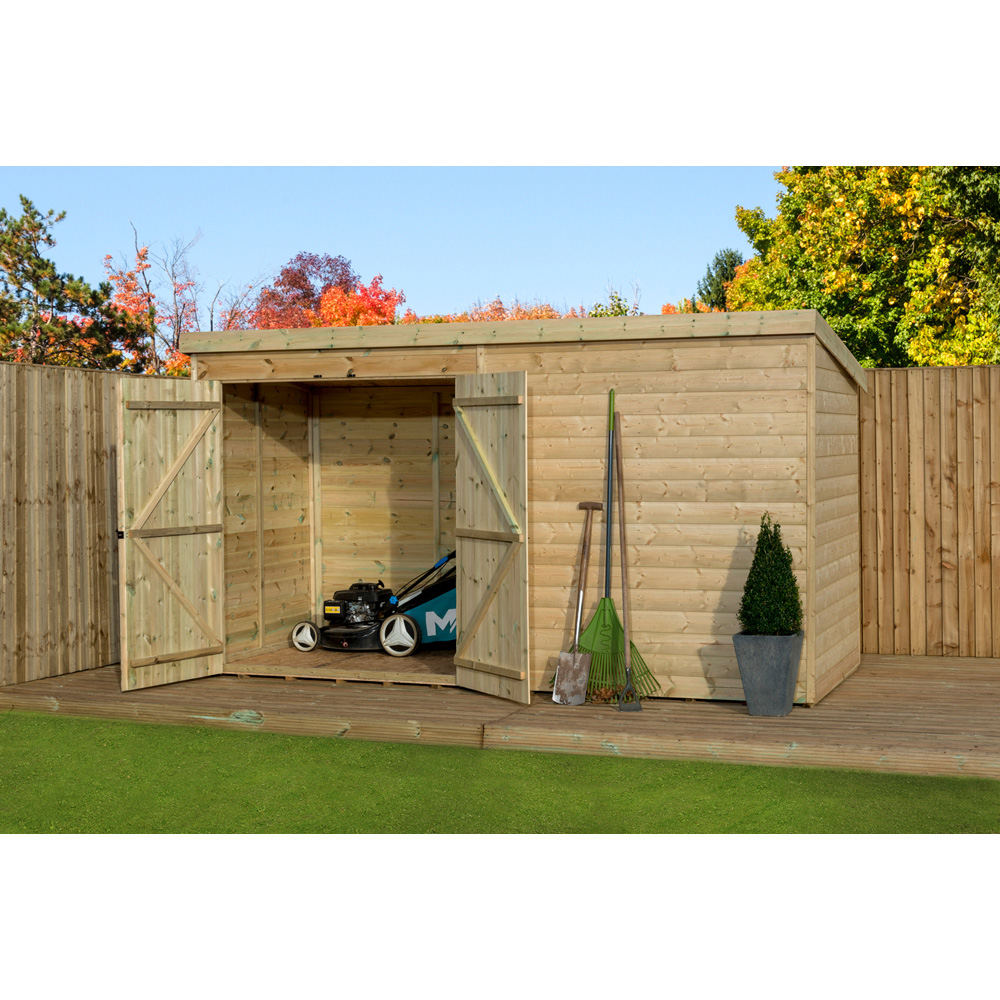 Empire Sheds 4000 14 x 3ft Double Door Tongue and Groove Wooden Pent Garden Shed Image 2