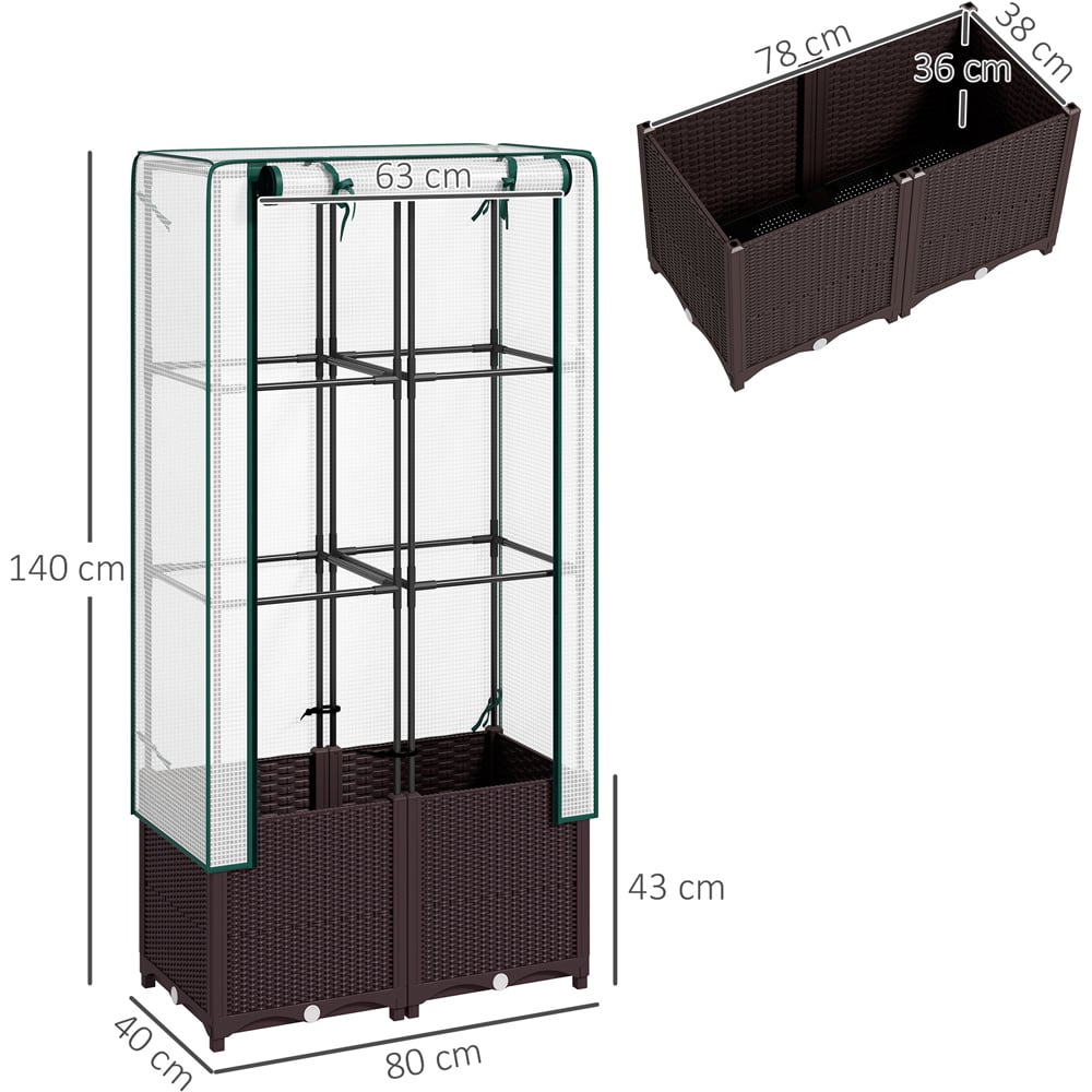 Outsunny Plastic Vegetable Planter with Trellis 1.3 x 2.6ft Image 7
