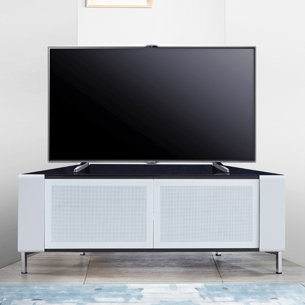 MDA Designs Corvus 2 Door Black and White TV Cabinet Image 7