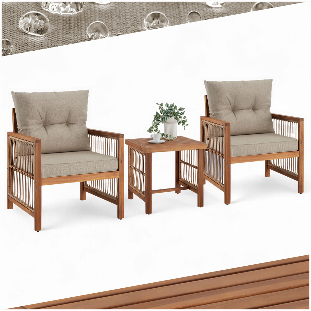 tectake Eivissa 2 Seater Rope Design Garden Furniture Set Image 2