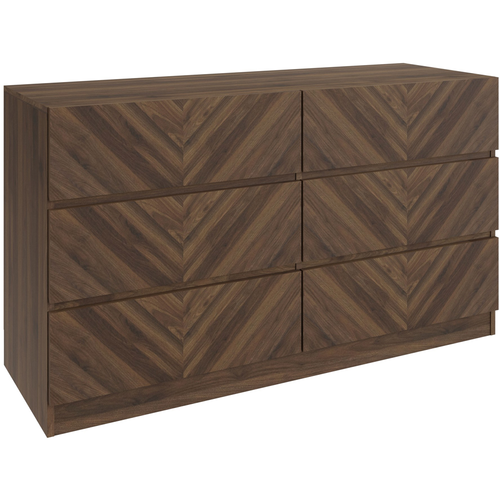 GFW Catania 6 Drawer Royal Walnut Wood Chest of Drawers Image 3