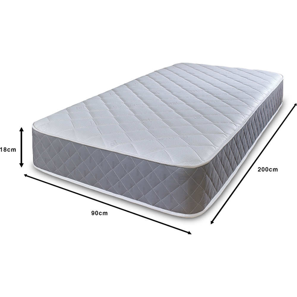 Extreme Comfort Cooltouch European Single Diamond Grey Foam Free Open Coil Spring Mattress Image 4