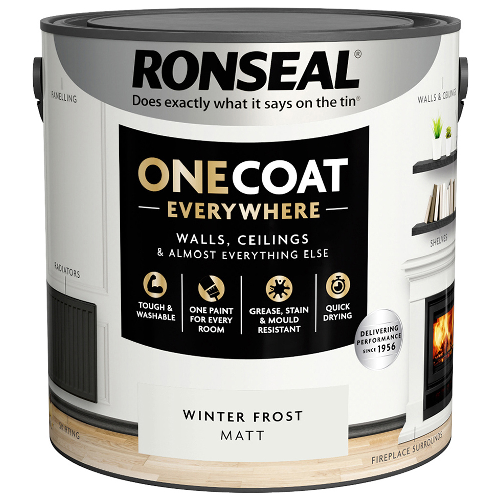 Ronseal One Coat Everywhere Winter Frost Matt Interior Paint 2.5L Image 2
