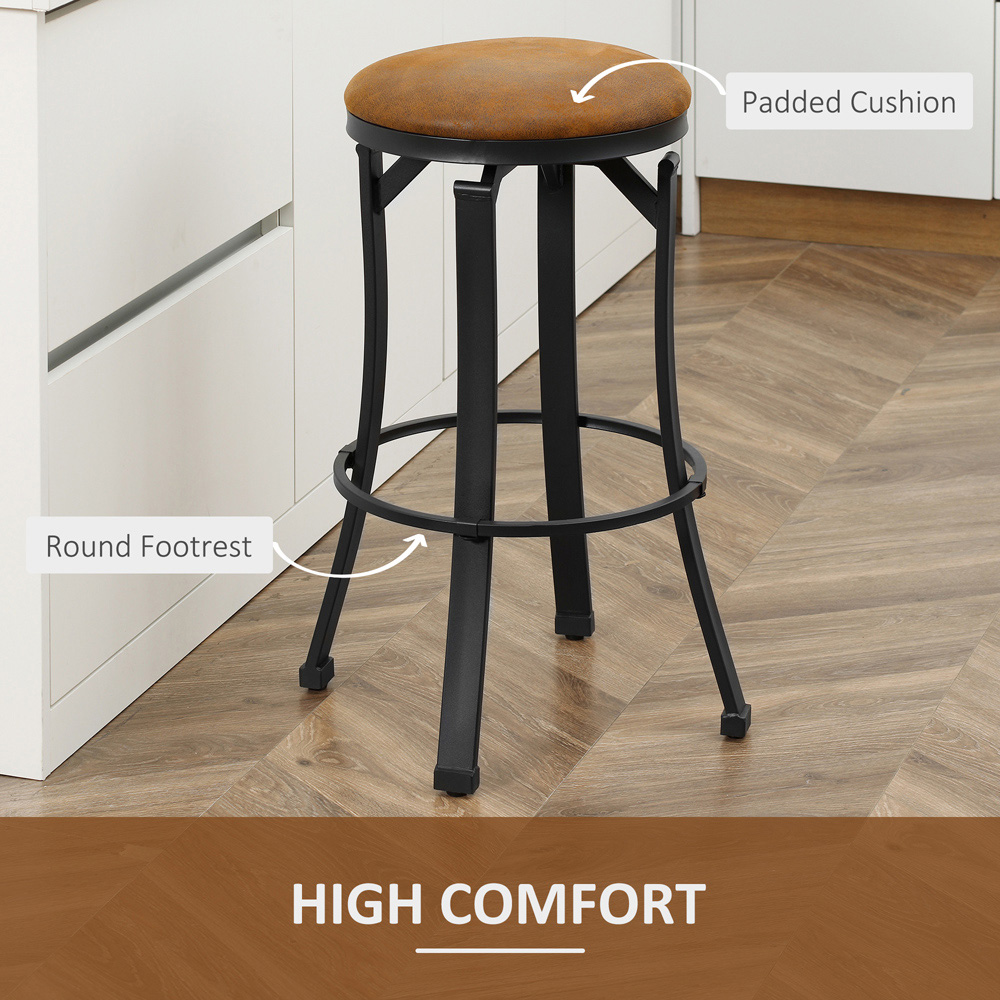 Portland Brown Breakfast Bar Stool Set of 2 Image 6