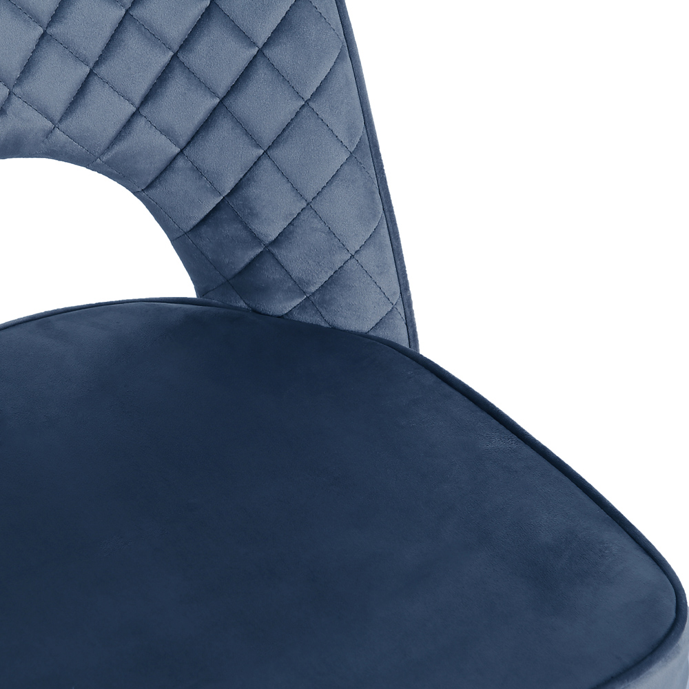 Metis Set of 2 Dark Blue Velvet Dining Chair Image 7