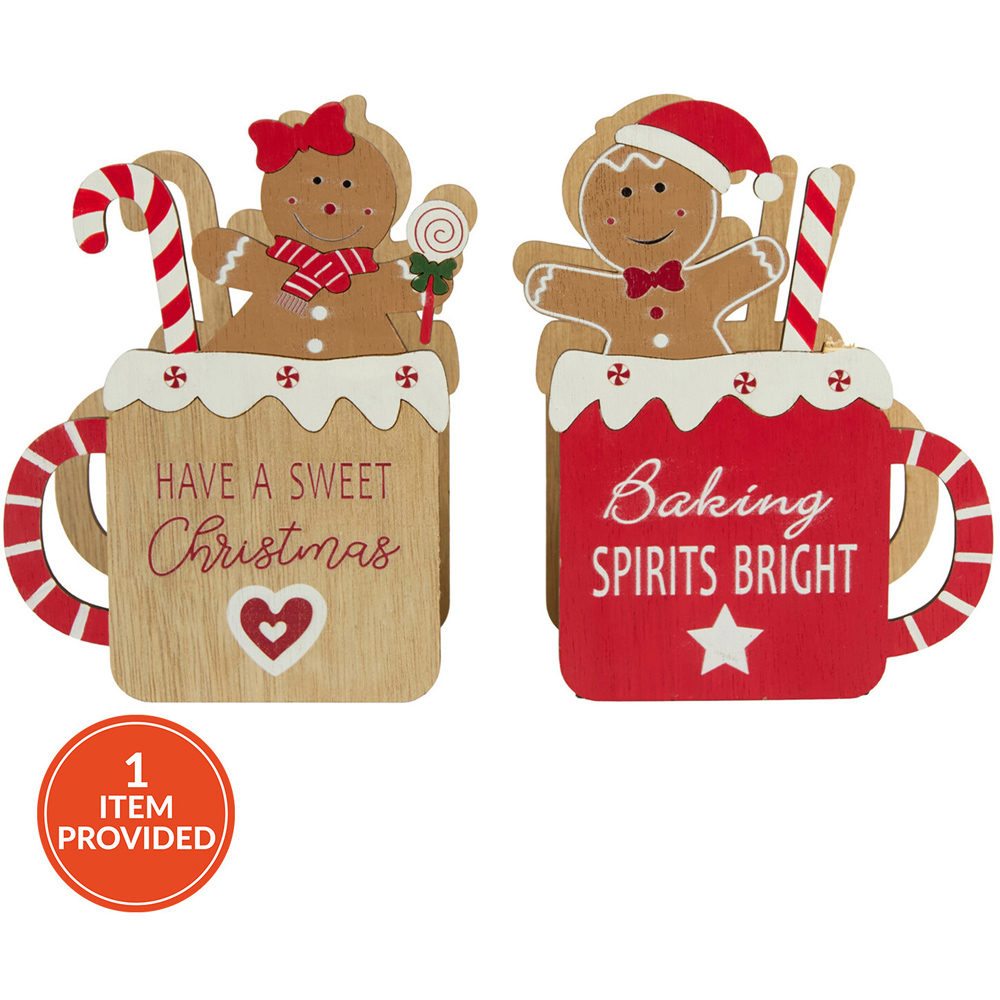 Wooden Gingerbread Mug Decoration Image 1