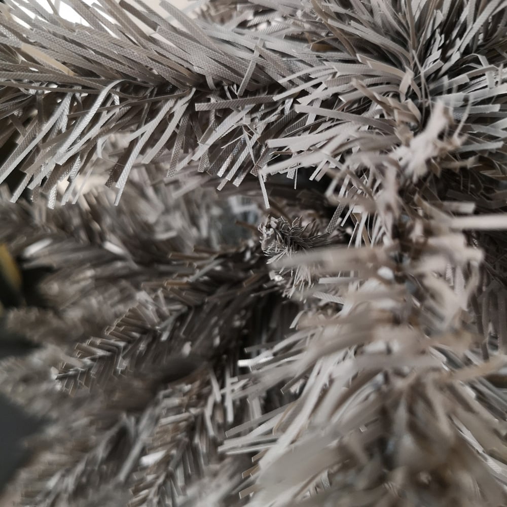 Snowtime Grey Pine Wrapped Pencil Artificial Christmas Tree 4ft Image 4