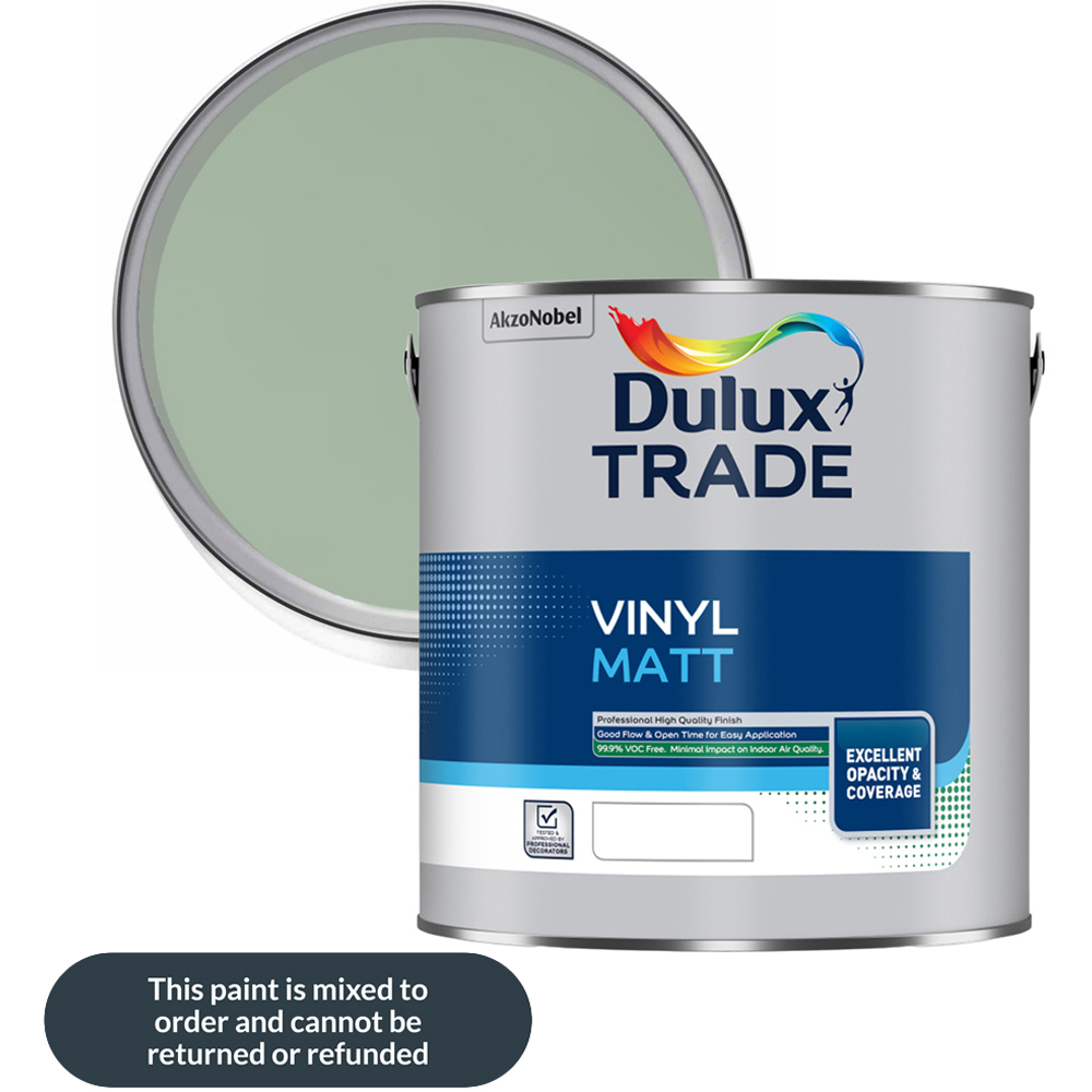 Dulux Trade Dewy Lawn Walls and Ceilings Vinyl Matt Paint 2.5L Image 1
