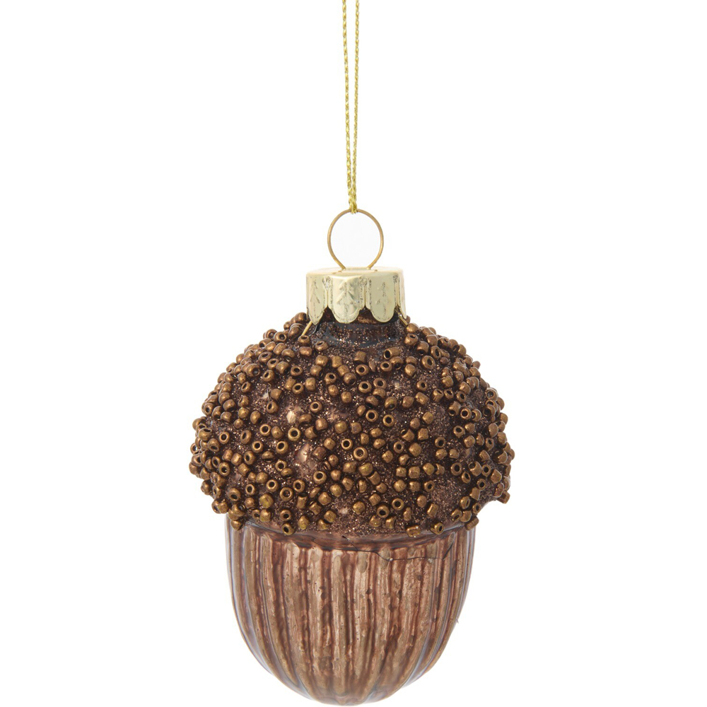 Hanging Glass Ornament Acorn or Mushroom Image 3