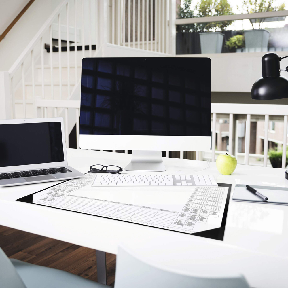 Durable Black Clear Overlay Calander Desk Mat 65 x 52cm Image 2