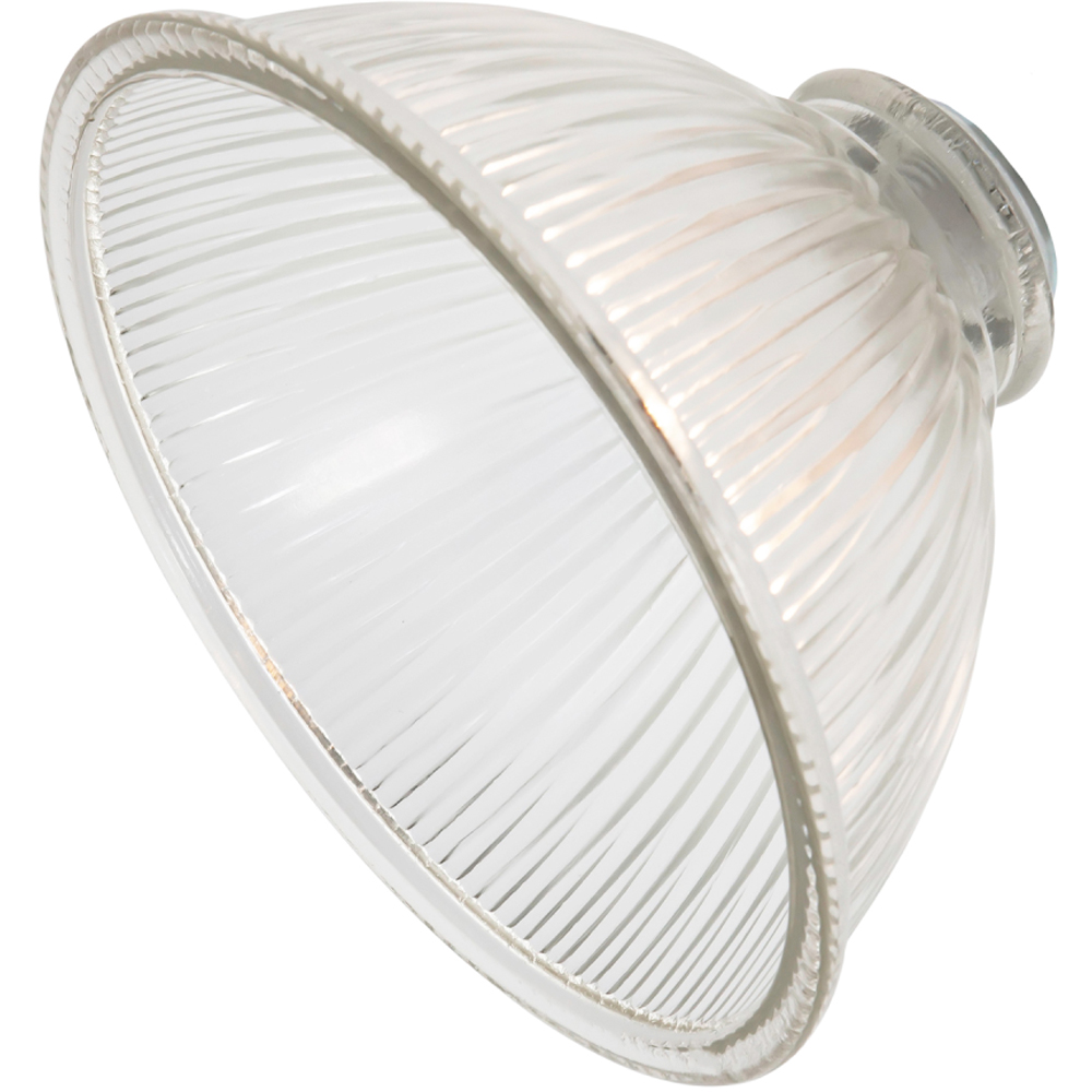 Happy Homewares American Diner Clear Glass Shade with Ribbed Lines 2 Pack Image 6