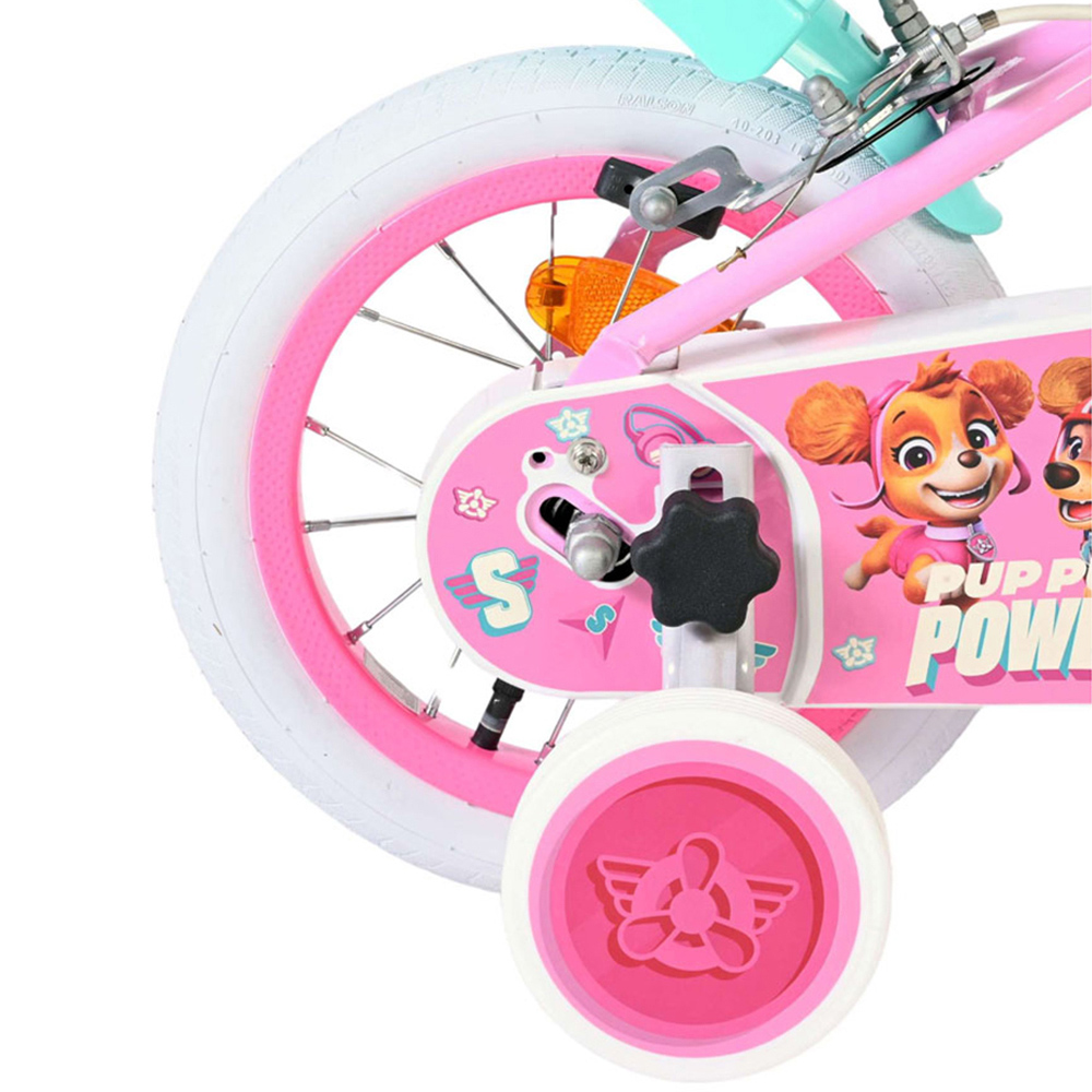 Volare Paw Patrol Kids 12 inch Multicolour Bike with Stabilisers and Basket Image 7