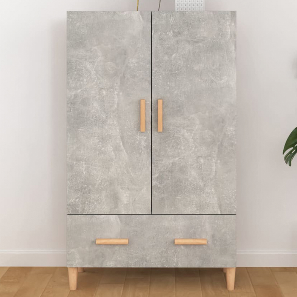 vidaXL 2 Door Single Drawer Concrete Grey Highboard Image 1