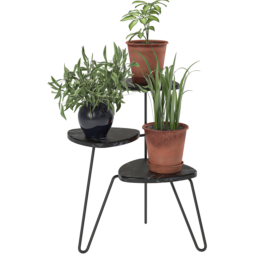 Novogratz Athena Black Marble Indoor Plant Stand Image 3