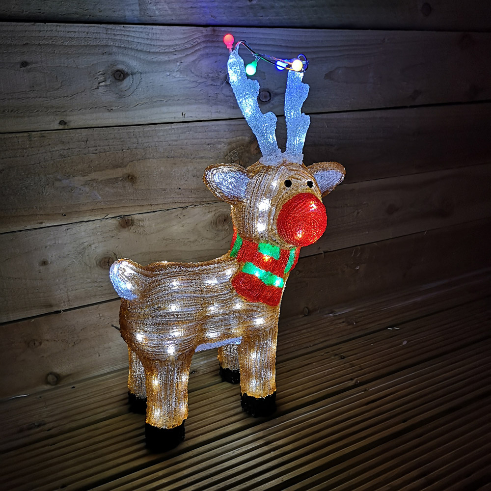 Samuel Alexander Acrylic Standing Reindeer LED Outdoor Christmas Decoration 55cm Image 4