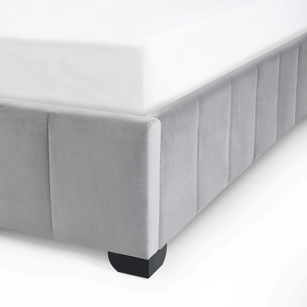 Julian Bowen Katie King Size Grey Velvet Bed Frame with Winged Headboard Image 5