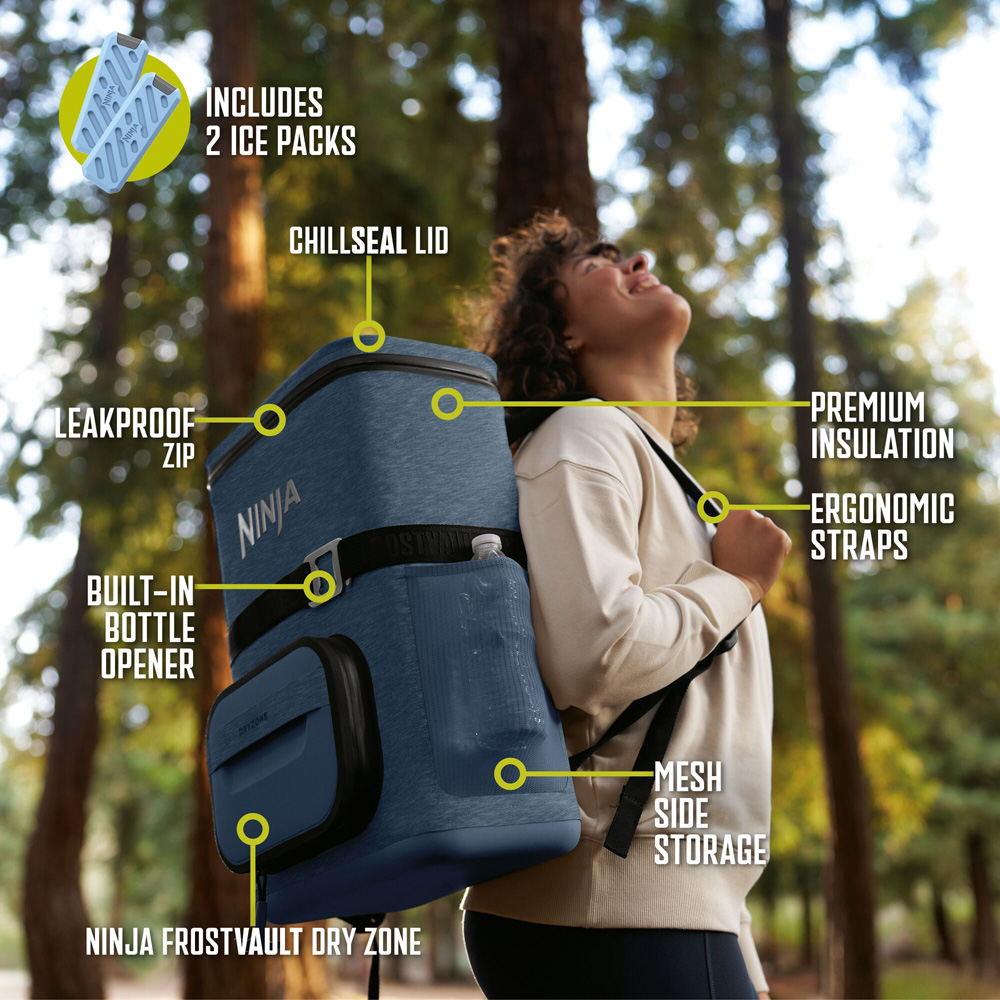 Ninja FrostVault Go 24 Can Navy Cooler Backpack 17L Image 8